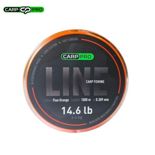 Carp Pro Carp Fishing Line Orange Fluo 1000м