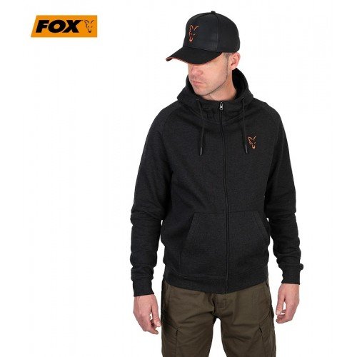 Суичър с качулка Fox Collection Lightweight Hoody Black Orange