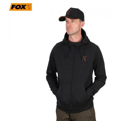 Суичър с качулка Fox Collection Lightweight Hoody Black Orange