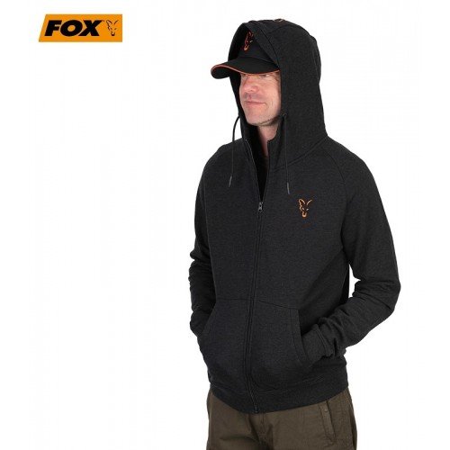 Суичър с качулка Fox Collection Lightweight Hoody Black Orange