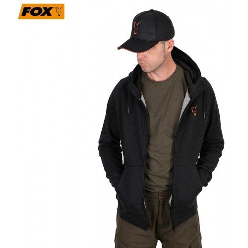 Суичър с качулка Fox Collection Lightweight Hoody Black Orange