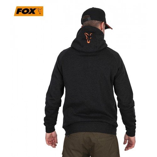 Суичър с качулка Fox Collection Lightweight Hoody Black Orange
