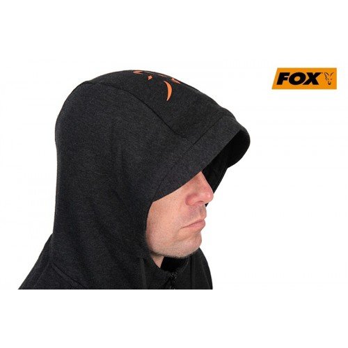 Суичър с качулка Fox Collection Lightweight Hoody Black Orange