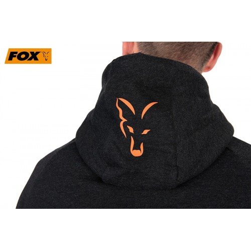 Суичър с качулка Fox Collection Lightweight Hoody Black Orange