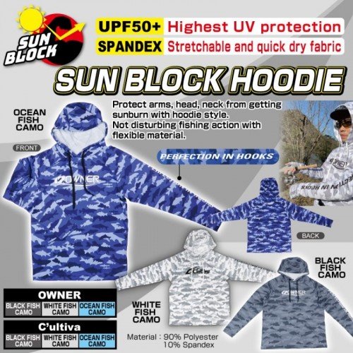 Owner Sun Block Hoodie Blue UPF50 блуза с качулка и UV защита Owner Sun Block Hoodie Blue UPF50+ блуза с качулка и UV защита