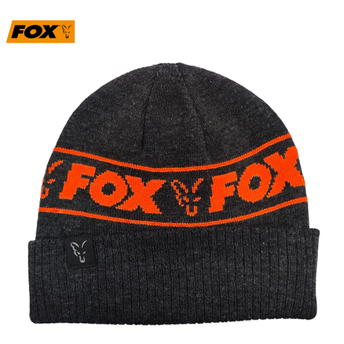 Зимна шапка Fox Collection Black Orange Beanie