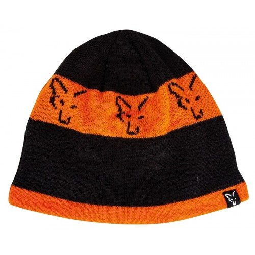 Тънка зимна шапка FOX Collection Beanie Black Orange