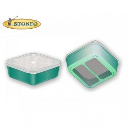 Кутия за стръв Stonfo Bait Box Green с мрежа 0.7 литра