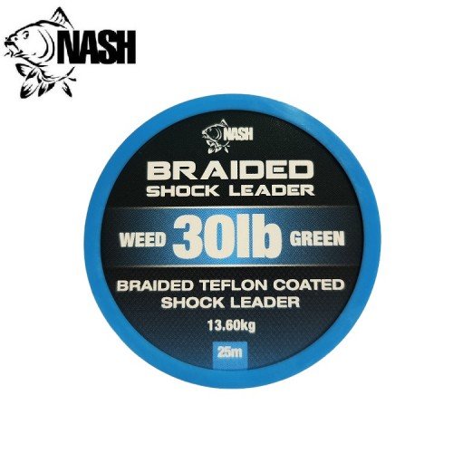 Nash Braided Shock Leader Weed Green 25м
