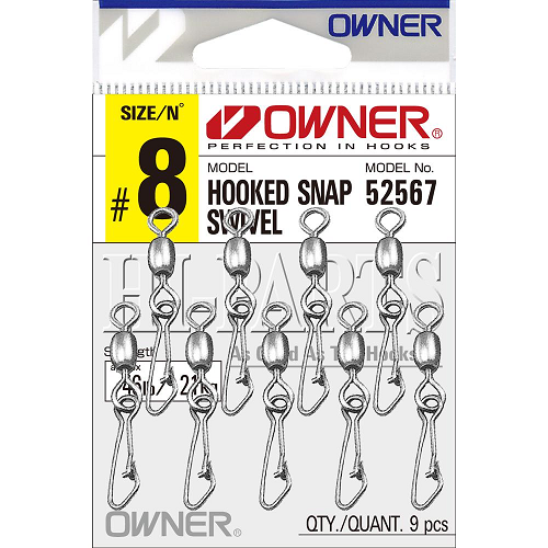 Вирбел с карабина Owner Hooked Snap Swivel 52567